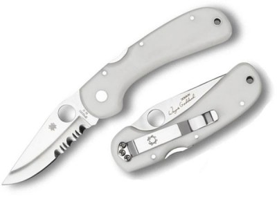 Spyderco Goddard, White Micarta Handle, ComboEdge.jpg